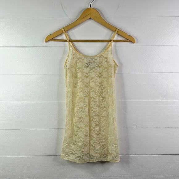 MICHAEL STARS Cream Floral Lace Camisole Spaghetti‎ Strap One Size Fits Most Top - Picture 1 of 11